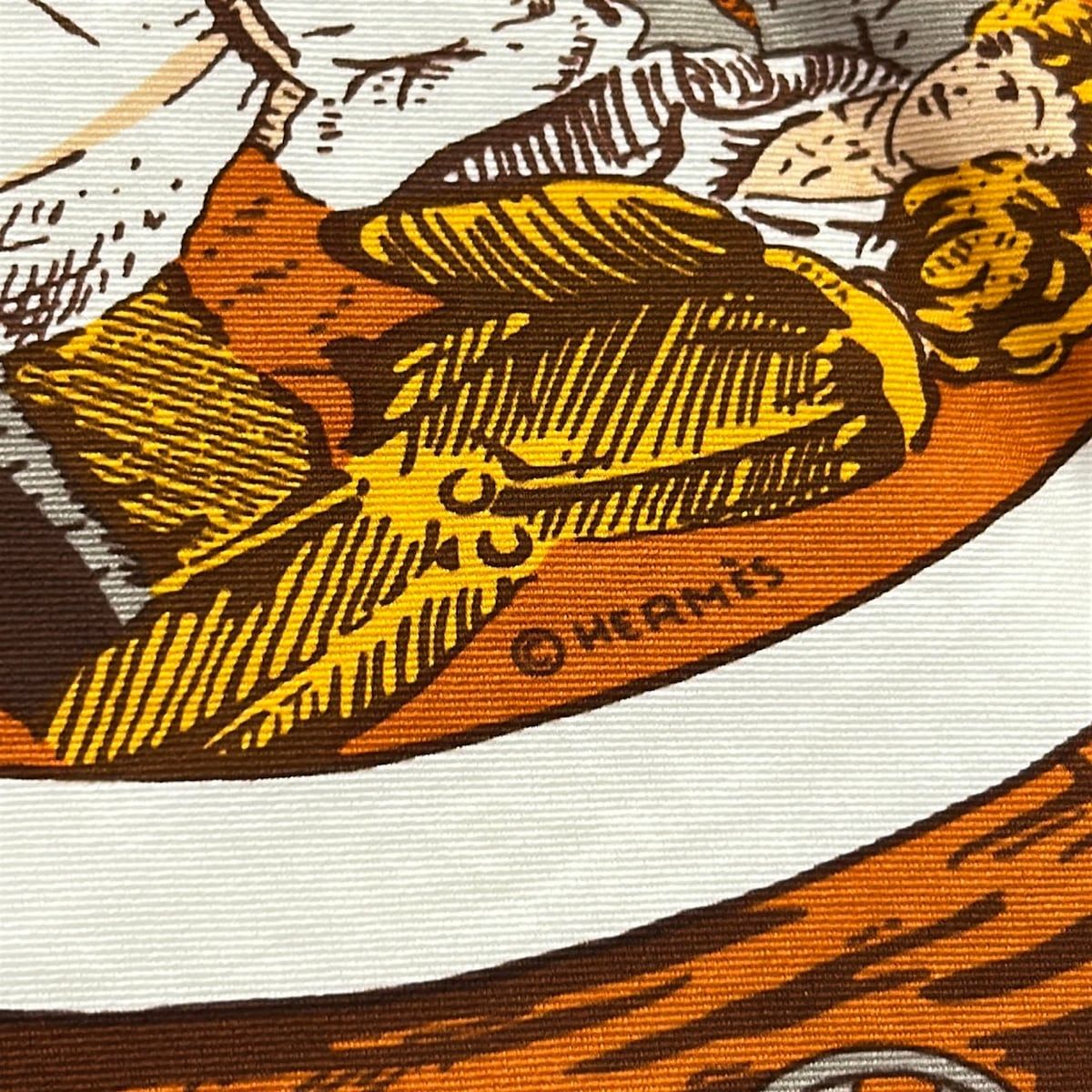 HERMES(エルメス) スカーフ カレ70 ブラウン×オレンジ×マルチ - メルカリ