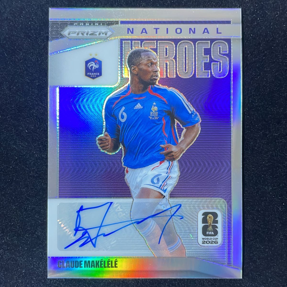 Claude Makelele クロード・マケレレ Panini Prizm FIFA World Cup National Heroes 2026 /75 Silver Auto サイン 直筆 France