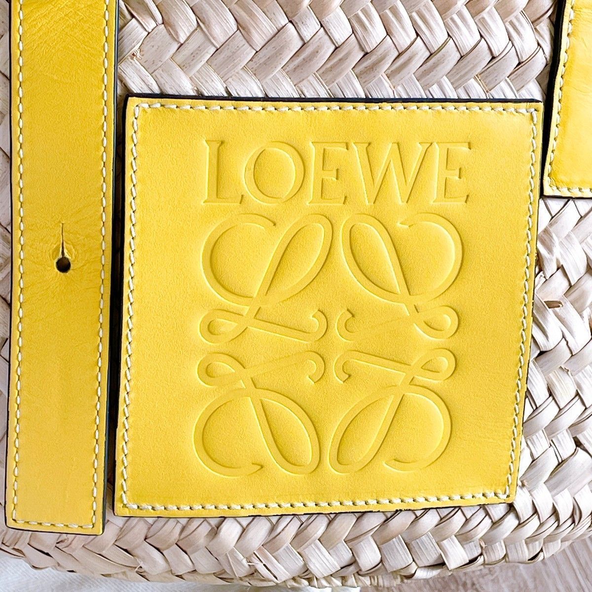 ◇ロエベ◇ LOEWE アナグラム ラフィア ハンドバッグ ストロー