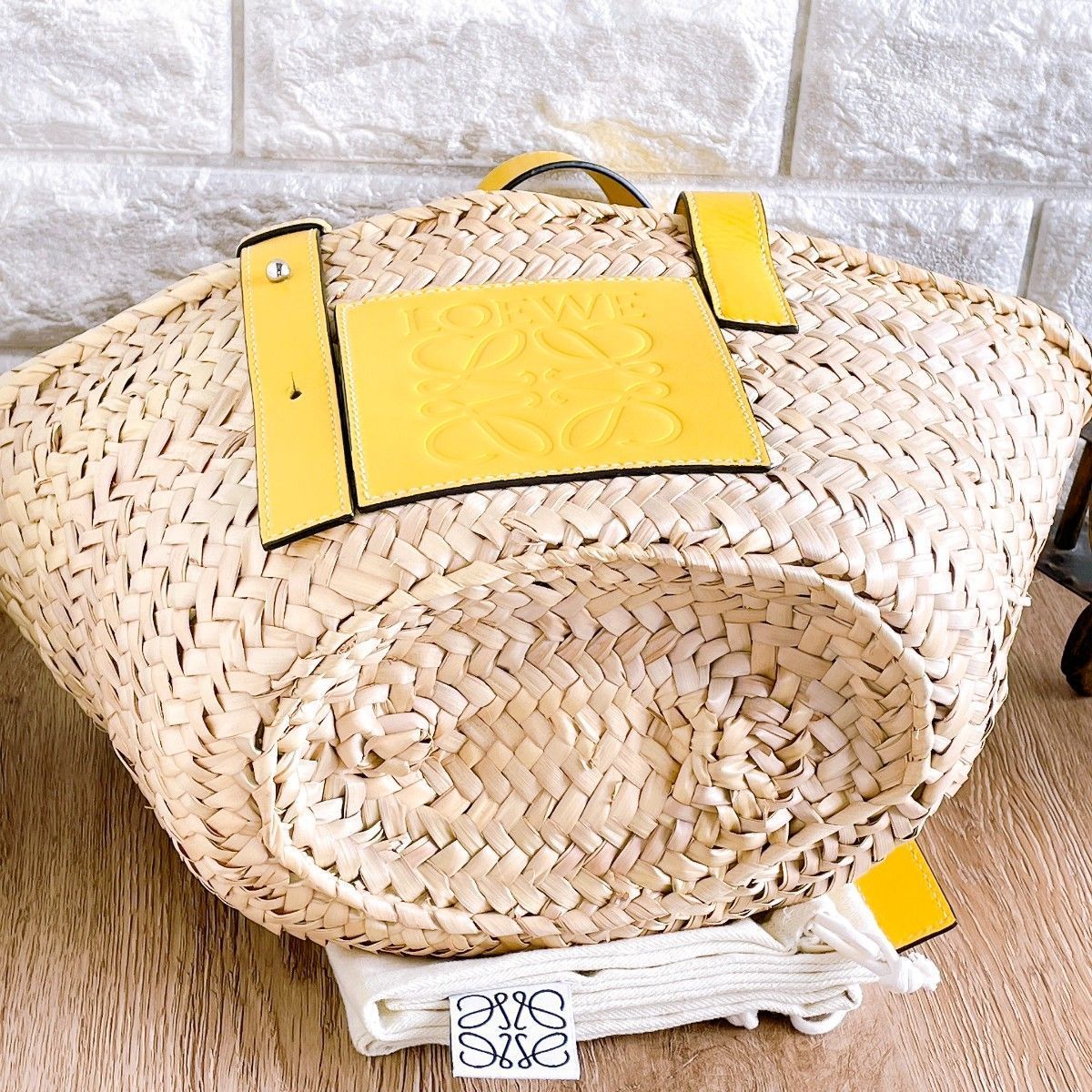 ◇ロエベ◇ LOEWE アナグラム ラフィア ハンドバッグ ストロー