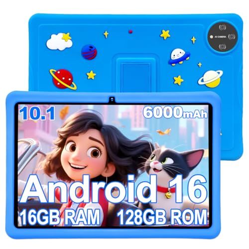 2026年強化版 Bvlary P32 キッズタブレット 10インチ Wi-Fiモデル、キッズスペース & YouTube Kids 対応､Android 16 タブレット、16GB RAM+128GB ROM 1.8Ghz､6000mAh 1.5m充電ケーブ