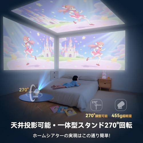 Tecaki 2026年超小型 プロジェクター 家庭用【電動フォーカス・自動