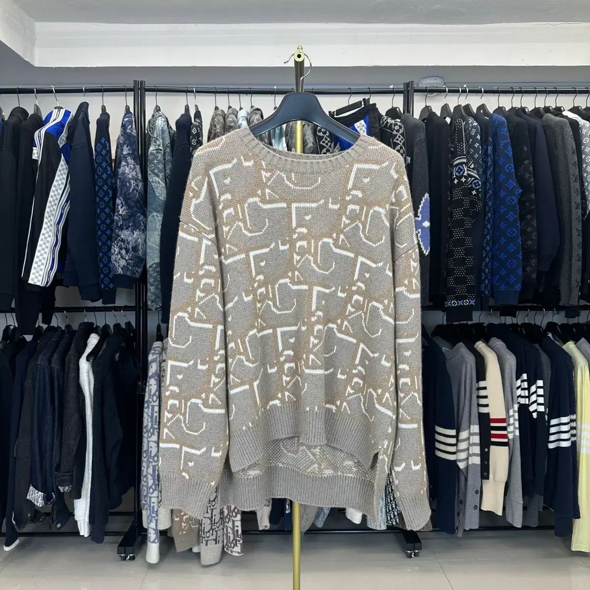 (百貨店購入)(L) ディオール オブリーク カクタス ジャカード カシミア ニット