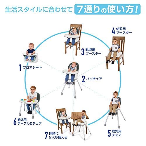 Graco(グレコ) ハイチェア フロアツーテーブル 首すわり~7歳頃まで 7通りの使い方 ベビーチェア ローチェア (オスカー GR) 2090856pms