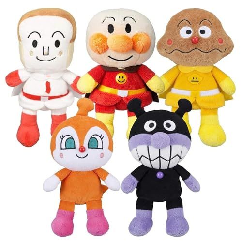 セガフェイブ (SEGA FAVE) プリちぃビーンズ コレクション 5体 ぬいぐるみ セット アンパンマン しょくぱんまん カレーパンマン バイキンマン ドキンちゃんyu