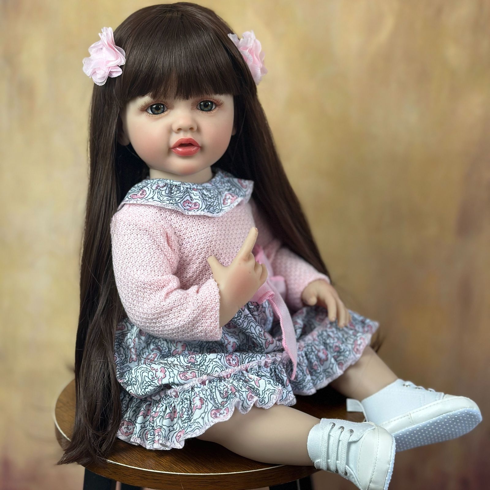 【リアルなリボーンベビー】55cm赤ちゃん人形 女の子向け フルビニールボディ プリンセス幼児用おもちゃ 手作り 誕生日プレゼント おしゃぶり付き