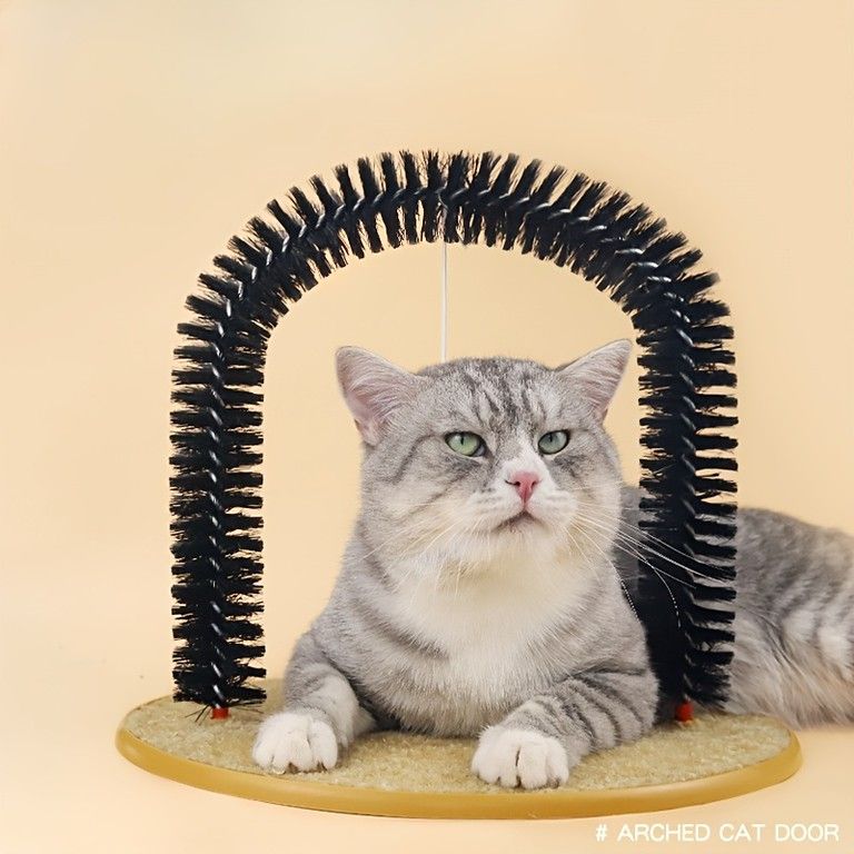 猫用】アーチ型爪とぎボード＆おもちゃ 猫 爪研ぎ 傷防止 毛のお手入れ