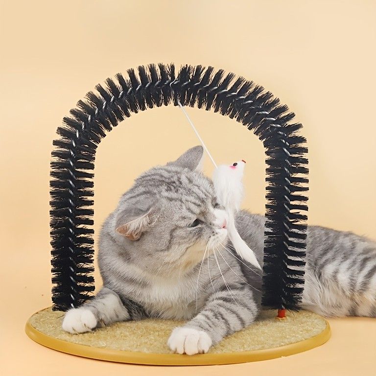 猫用】アーチ型爪とぎボード＆おもちゃ 猫 爪研ぎ 傷防止 毛のお手入れ