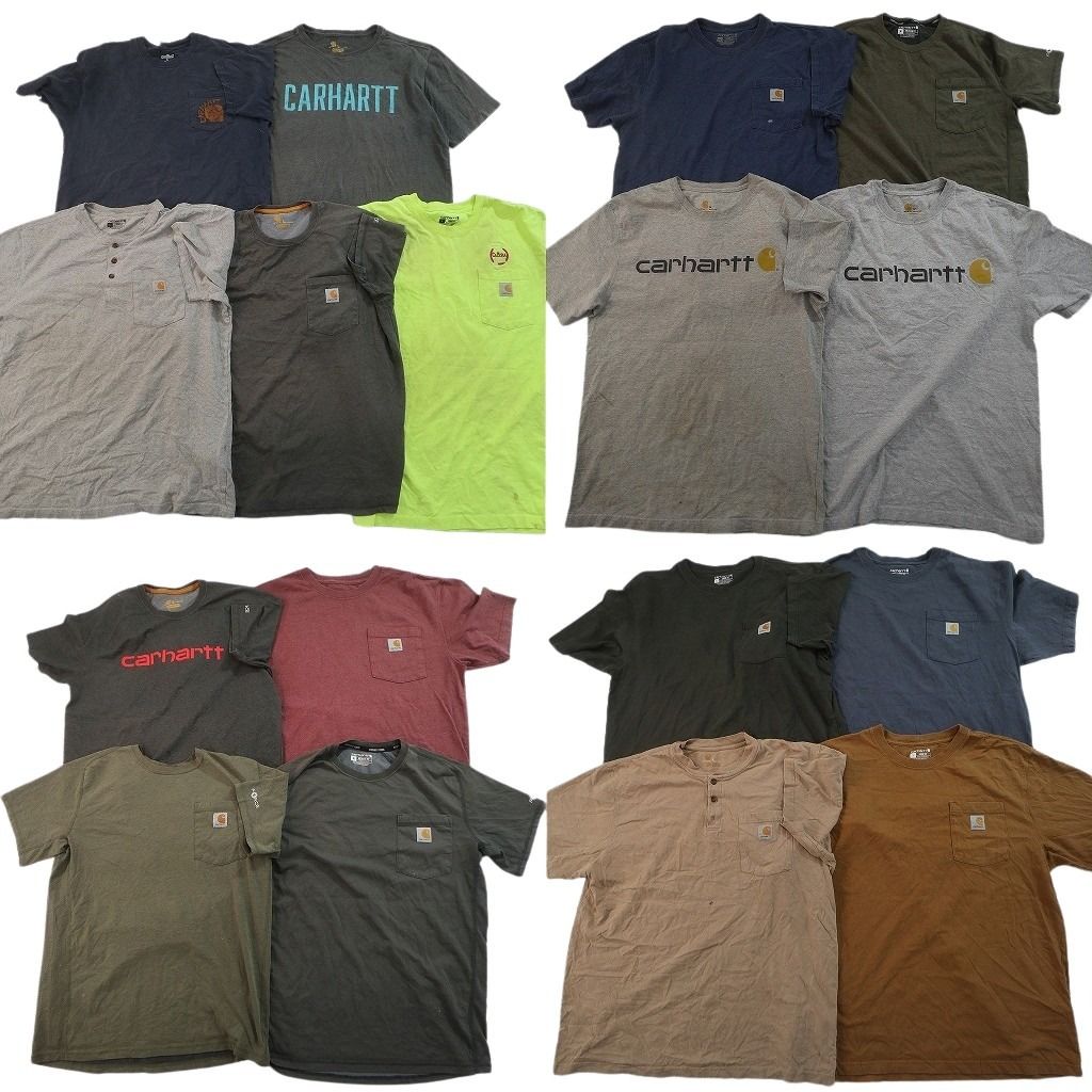 古着卸 まとめ売り カーハート Tシャツ 17枚セット ( メンズ L/M ) ポケットＴ ヘンリーネック ロゴプリント 中古 古着 NF6742 26,880円