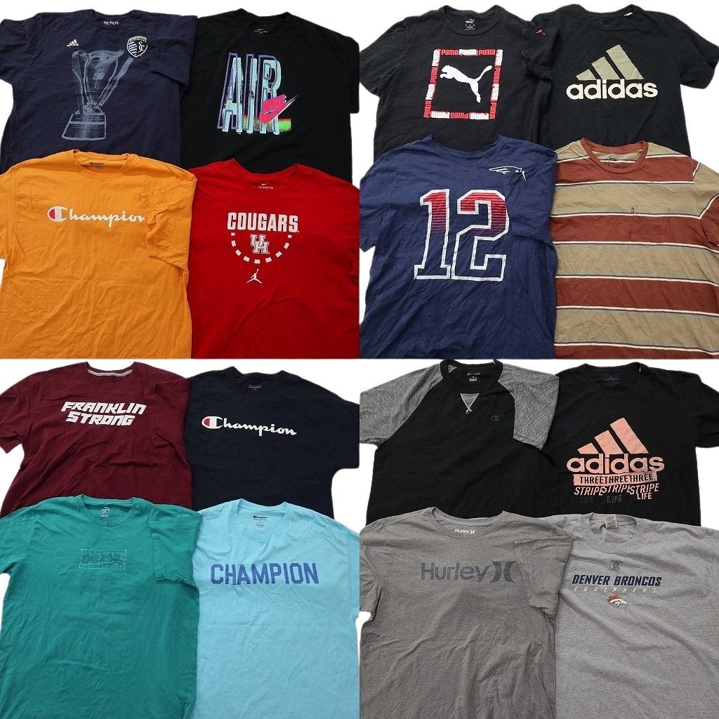 古着卸 まとめ売り ブランドMIX Tシャツ 16枚セット ( メンズ XL ) NIKE アンダーアーマー チャンピオン アディダス 中古 古着 NF6773