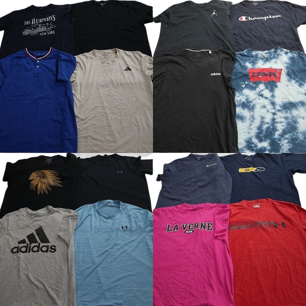 古着卸 まとめ売り ブランドMIX Tシャツ 16枚セット ( メンズ L/XL ) ディキーズ チャンピオン リーバイス 中古 古着 NF6823