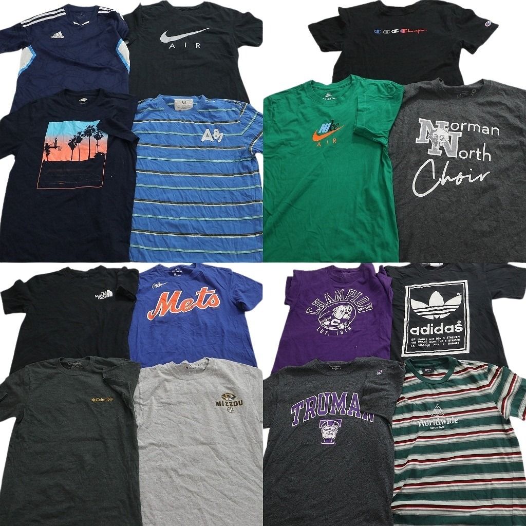 古着卸 まとめ売り ブランドMIX Tシャツ 15枚セット ( メンズ Ｓ ) コロンビア ノースフェイス チャンピオン 中古 古着 NF6838 13,650円