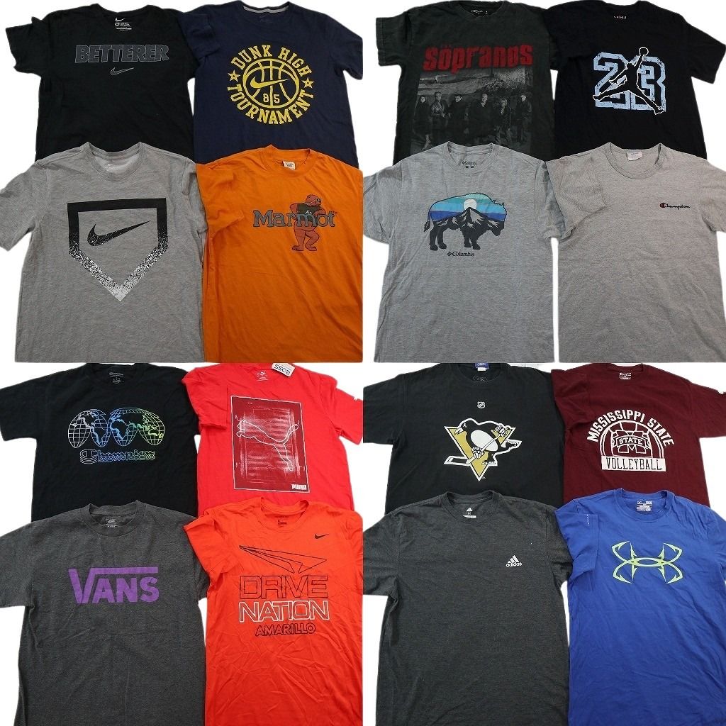 古着卸 まとめ売り ブランドMIX Tシャツ 16枚セット ( メンズ Ｍ ) NIKE アディダス チャンピオン アンダーアーマー 中古 古着 NF6864