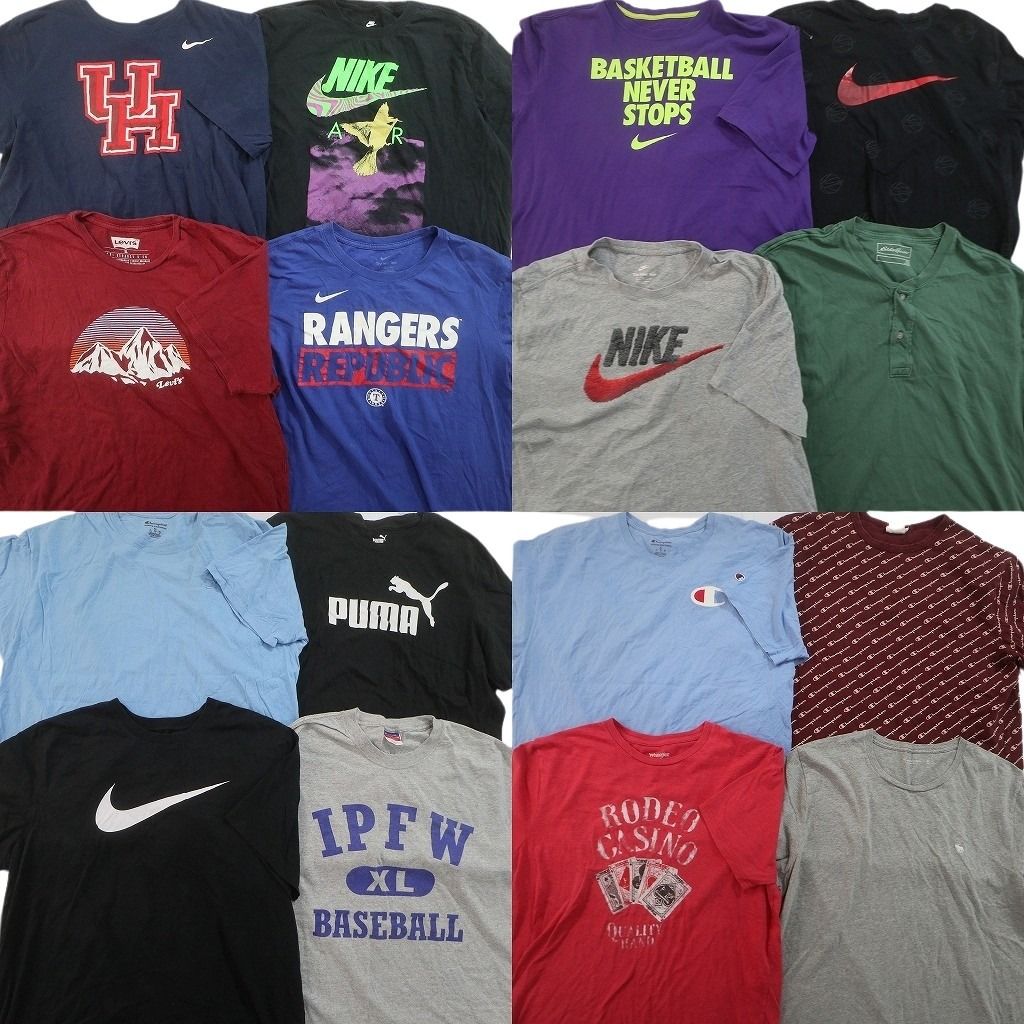 古着卸 まとめ売り ブランドMIX Tシャツ 16枚セット ( メンズ XL ) NIKE チャンピオン プーマ リーバイス 中古 古着 NF6885