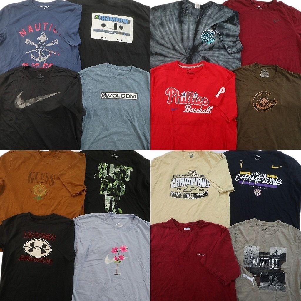 古着卸 まとめ売り ブランドMIX Tシャツ 16枚セット ( メンズ XL ) NIKE アディダス チャンピオン コロンビア 中古 古着 NF6887