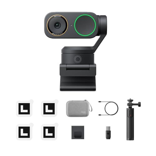 Insta360 Link 2 Pro Webカメラ 4K ウェブカメラ PTZ 1/1.3インチセンサー、低照度、AIトラッキング、HDR、マイク付き 指向性ノイズキャンセリングマイク、ストリームデッキ、会議用 Zoom Teams Twitchに対応、Ju