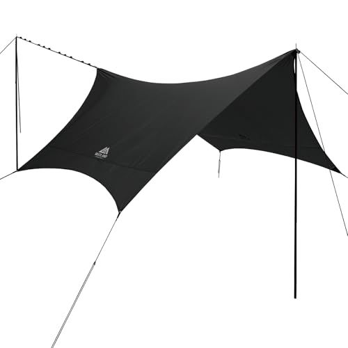 【新品】ヴァストランド VASTLAND タープ ヘキサタープ 370cm×360cm 延長ベルト ポール付き オールインワンセット c9c268ea