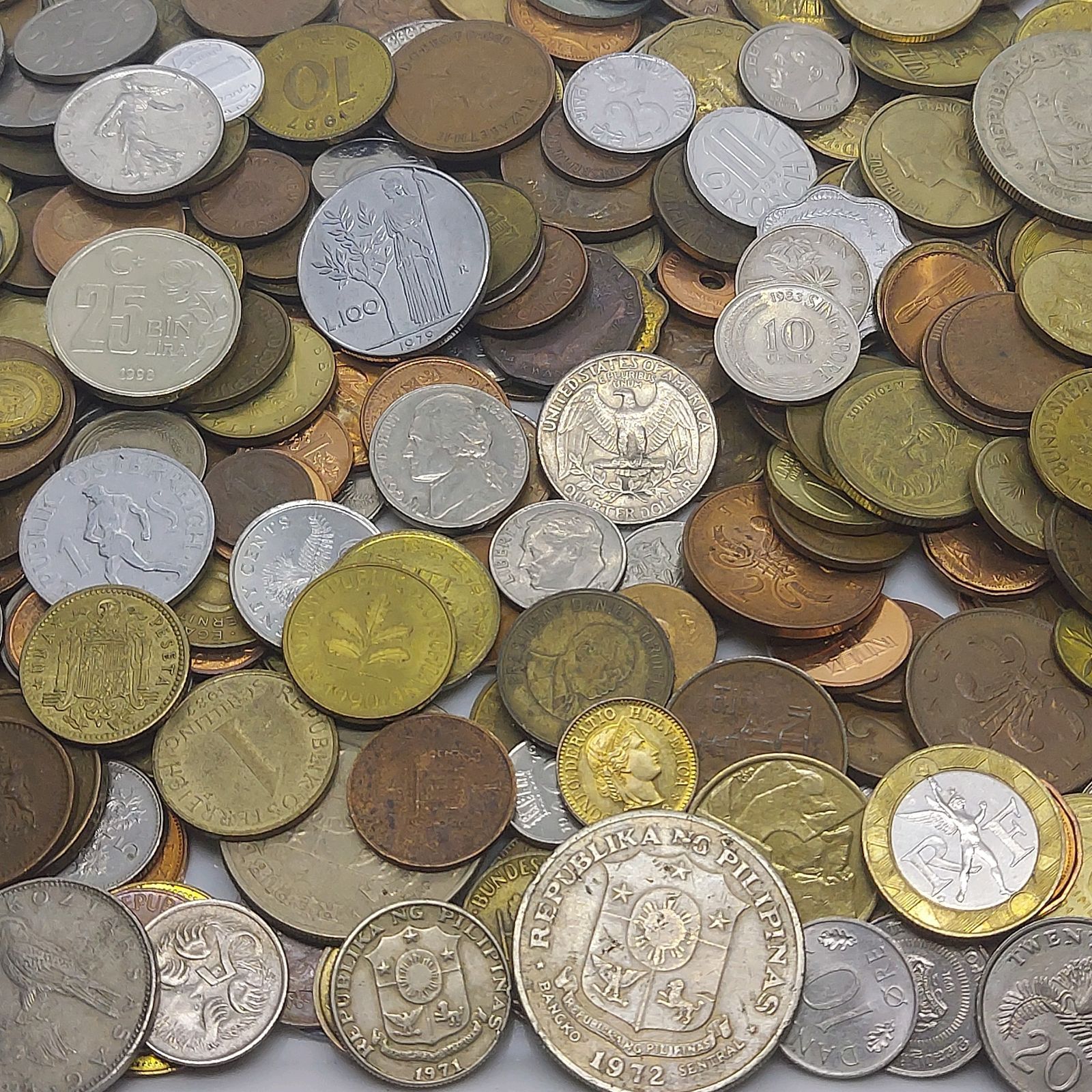 外国コイン まとめて 約1.6kg(袋込み) 5980円 海外硬貨 古銭 大量