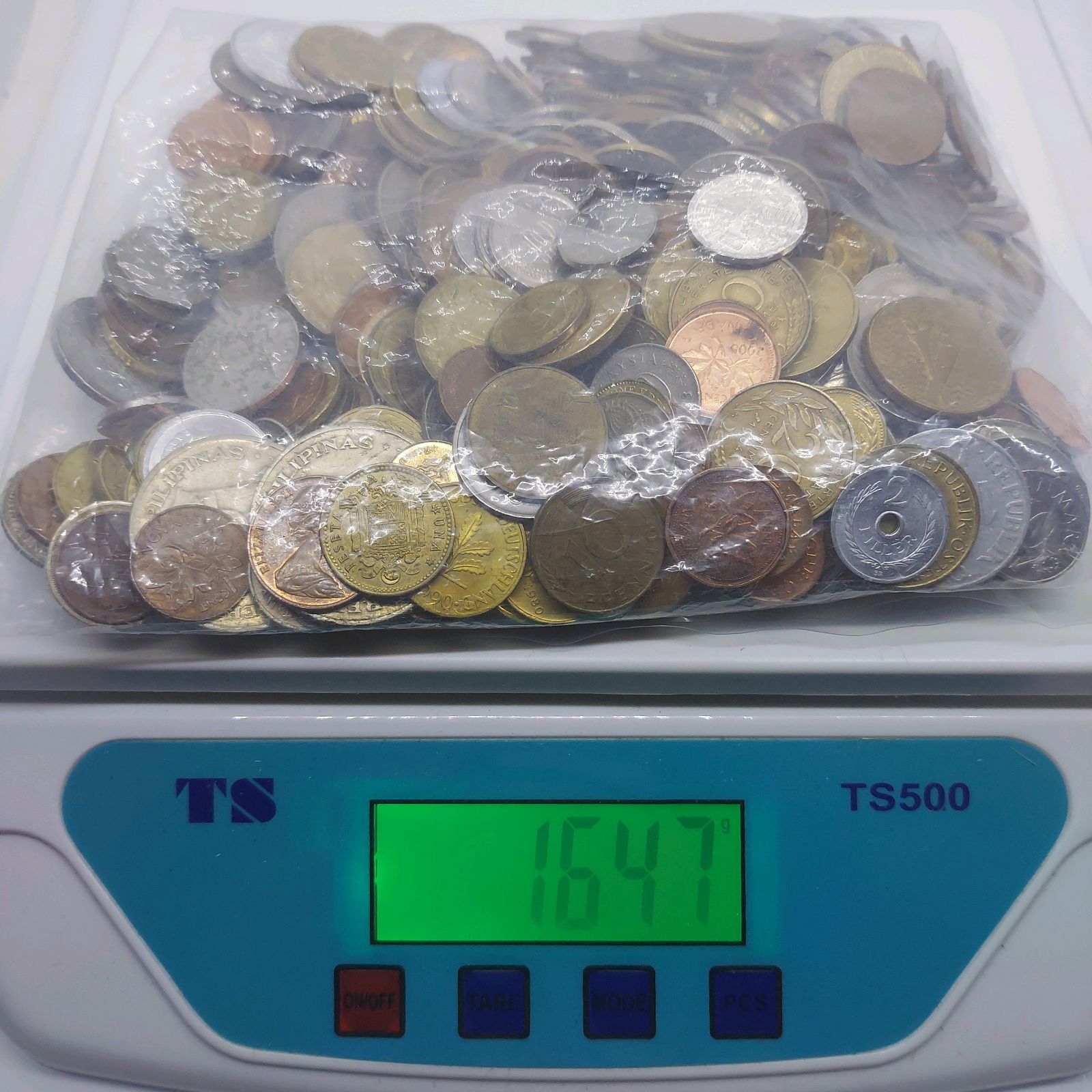 外国コイン まとめて 約1.6kg(袋込み) 5980円 海外硬貨 古銭 大量