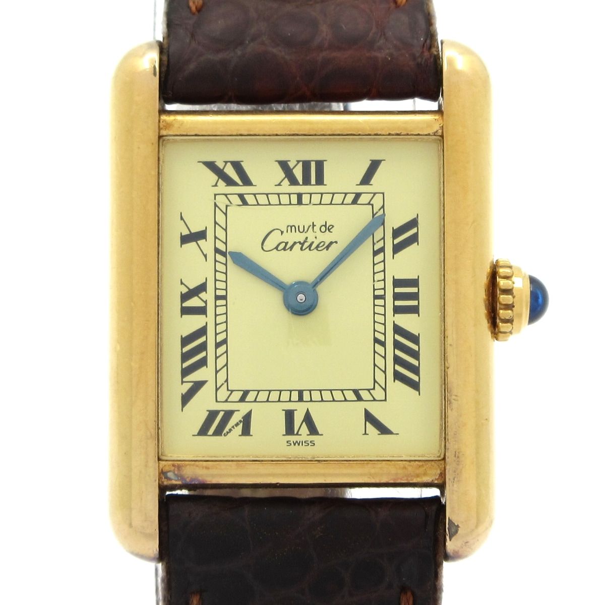 Cartier(カルティエ) 腕時計 マストタンクヴェルメイユ レディース 925/革ベルト ライトイエロー