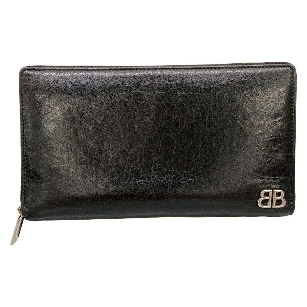 BALENCIAGA(バレンシアガ) 長財布 モナコ コンチネンタルウォレット 766560 黒 ラウンドファスナー レザー