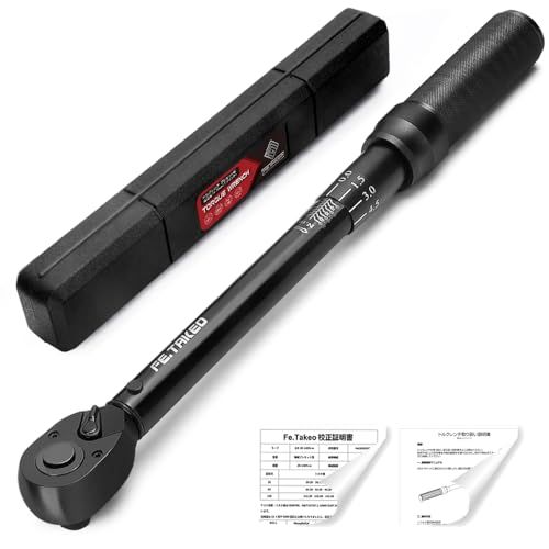 トルクレンチ プレセット型 タイヤ交換 自動車 バイク 差込角12.7mm (1/2インチ) 25-220N・m ソケットレンチ とるくレンチ オートバイ 両回転対応 作業工具 ケース付き 国内発送 fee83595