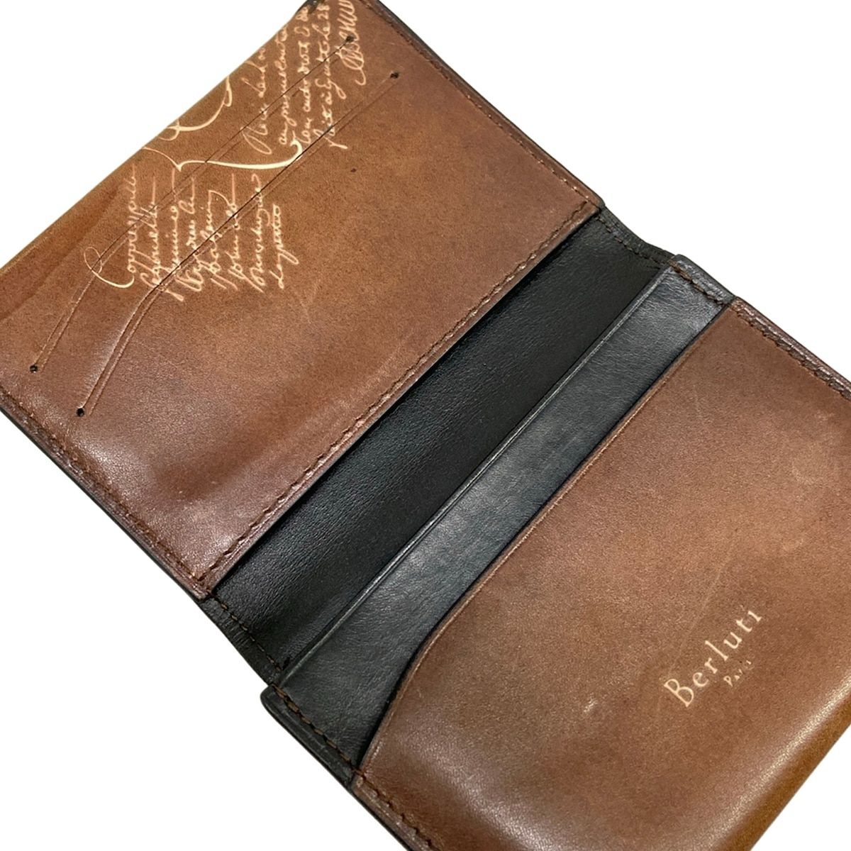 berluti(ベルルッティ) カードケース カリグラフィ ブラウン レザー