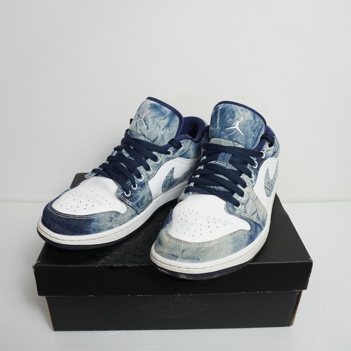美品 正規 NIKE ナイキ Jordan Air Jordan 1 LOW SE washed denim エアジョーダン1 ウォッシュド デニム CZ8455-100 US10.5 本物 4384Q♪