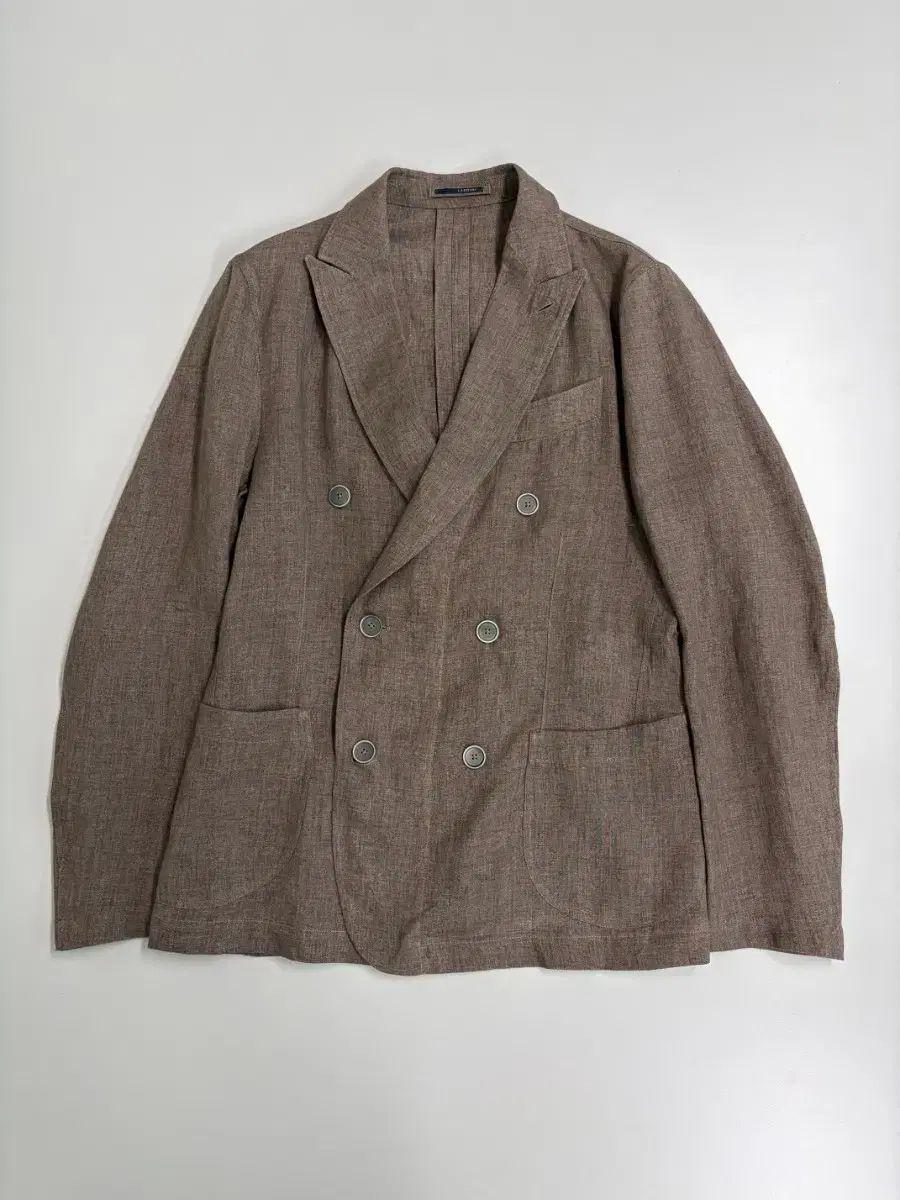 正規品 LARDINI(ラルディーニ) リネン ダブル ボタン ブラウン ジャケット
