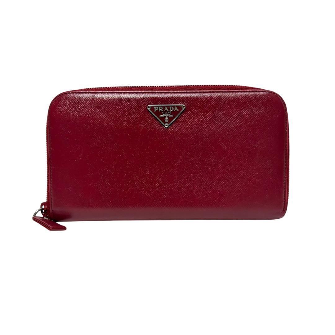 4564 PRADA プラダ 長財布 サフィアーノレザー ボルドー