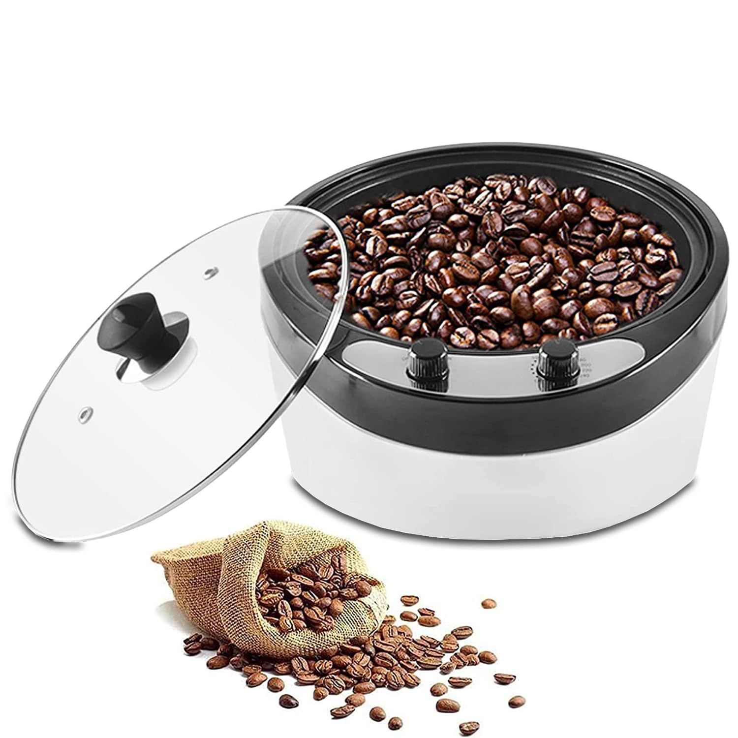 SEASAND コーヒーロースター 電動 コーヒー焙煎機 自動攪拌 軽量 家庭用 かくはん機 温度調節可能[0~240℃] 日本語説明書付き コーヒー豆/ポップコーン豆/ひまわりの種/ピーナッツ★ 3c2aa284