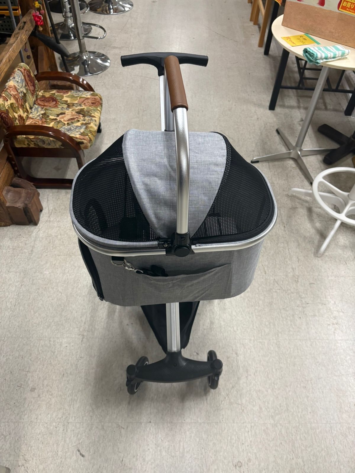 電車OK カインズ ペットカート 小型犬用 グレー
