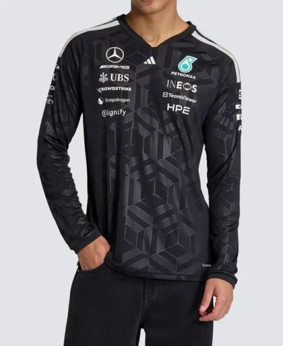 新品 adidas アディダス AMG F1 チーム ジャージ ロングスリーブ ブラック KF0148