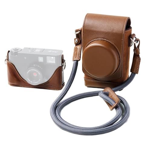 【新品】SmallRig FUJIFILM対応 X Half用レザーケースキット レトロスタイルフルカバーキャリングバッグ ハーフレザーケース付き カードポケット内蔵 持ち運びやすく 織りショルダーストラップで保護（ブラウン）5218 4c2100e2
