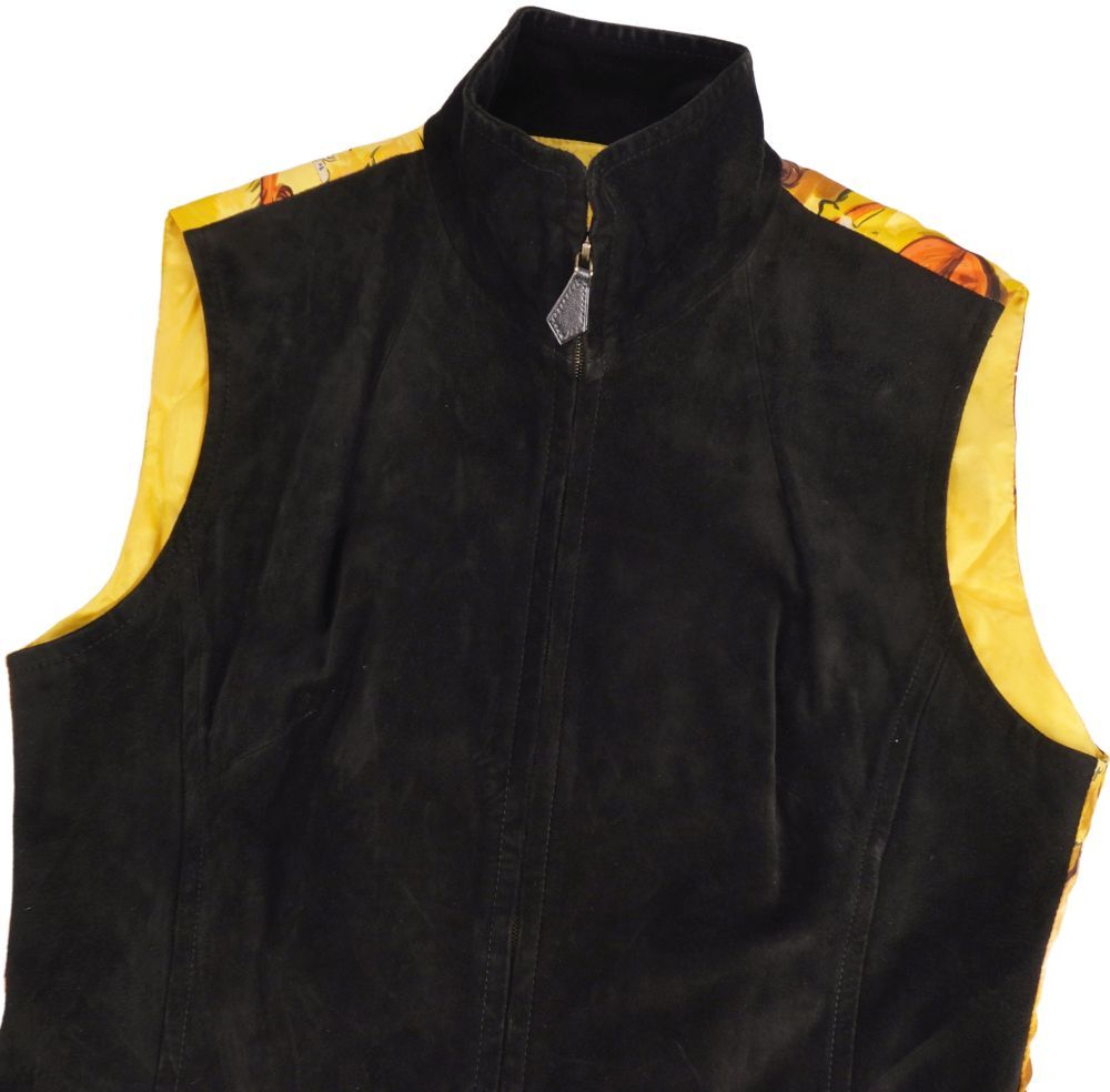 美品 Vintage エルメス HERMES ベスト ジレ ジップアップ スエー