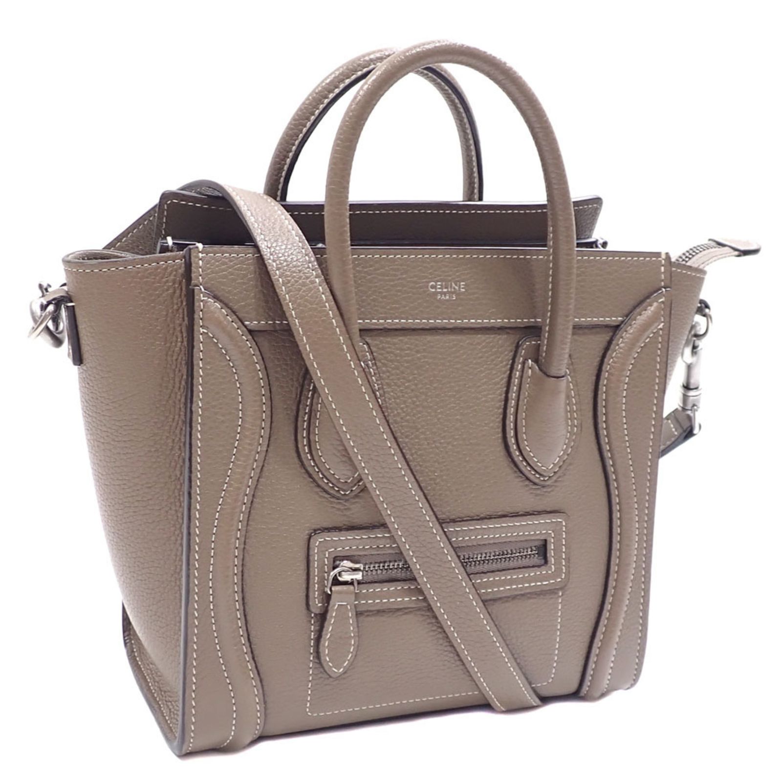 セリーヌ(Celine) セリーヌ ハンドバッグ ラゲージ ナノ ショッパー レディース グレージュ レザー