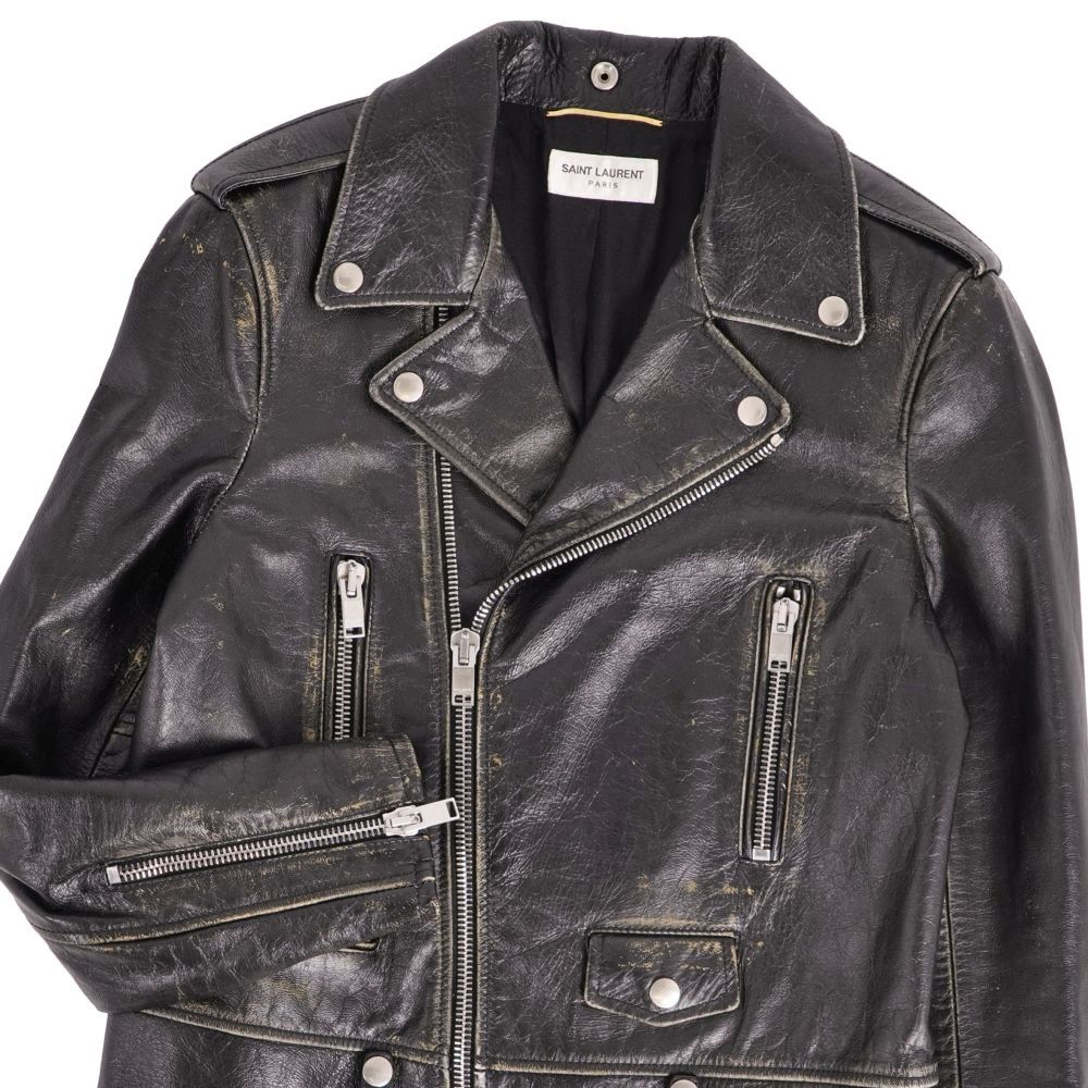 美品 サンローラン パリ SAINT LAURENT PARIS レザージャケッ - メルカリ