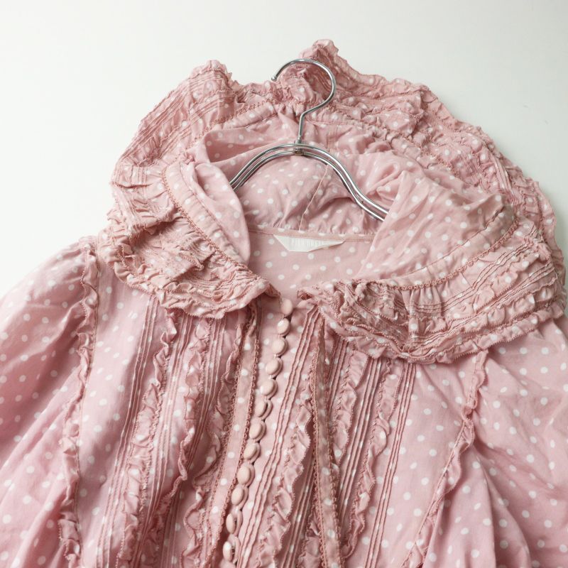 美品 ピンクハウス PINK HOUSE 水玉模様 フード付き ワンピース ピンク