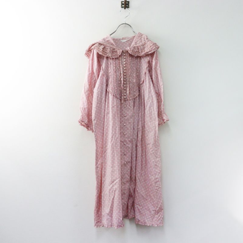 美品 ピンクハウス PINK HOUSE 水玉模様 フード付き ワンピース ピンク