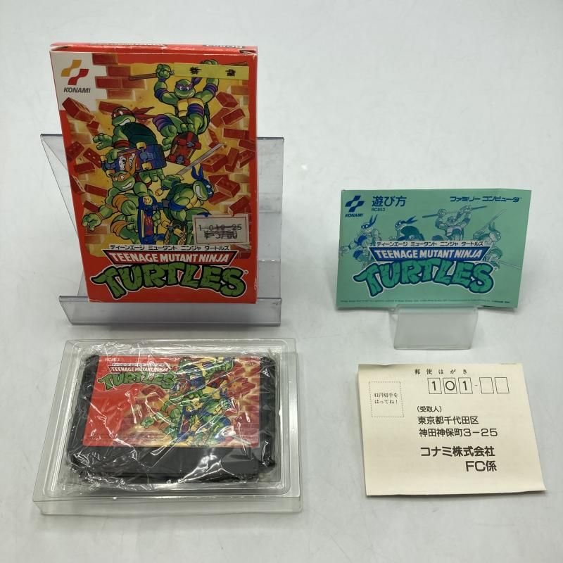 【中古】FC）ﾌｧﾐﾘｰｺﾝﾋﾟｭｰﾀ ﾃｨｰﾝｴｰｼﾞ ﾐｭｰﾀﾝﾄﾀｰﾄﾙｽﾞ 外箱・取説・はがき付 動作確認済[13]