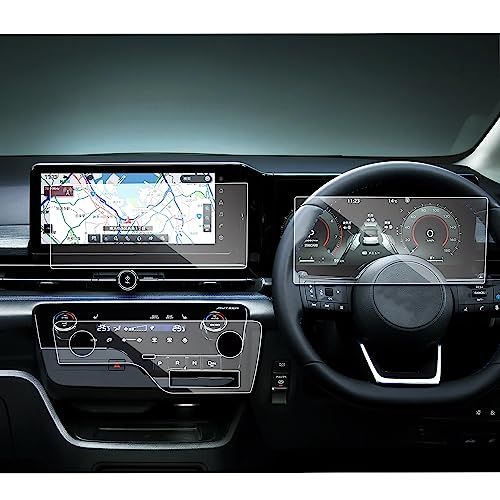 ruiya 【3点セット】 新型 日産 セレナc28 保護フィルム 専用 12.3インチ ナビ(強化ガラス)+メーター+エアコンパネル フィルム 保護フィルム c28 セレナ アクセサリー パーツ 9H キズ防止 汚れ防止 極薄 高感度タッチ 7cd6449f