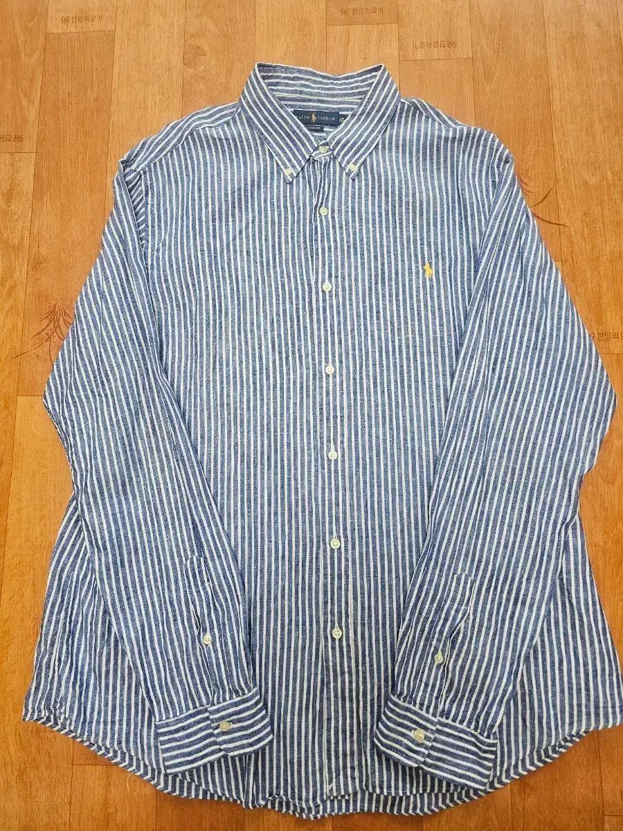 ポロラルフローレン ストライプ リネン シャツ XXL