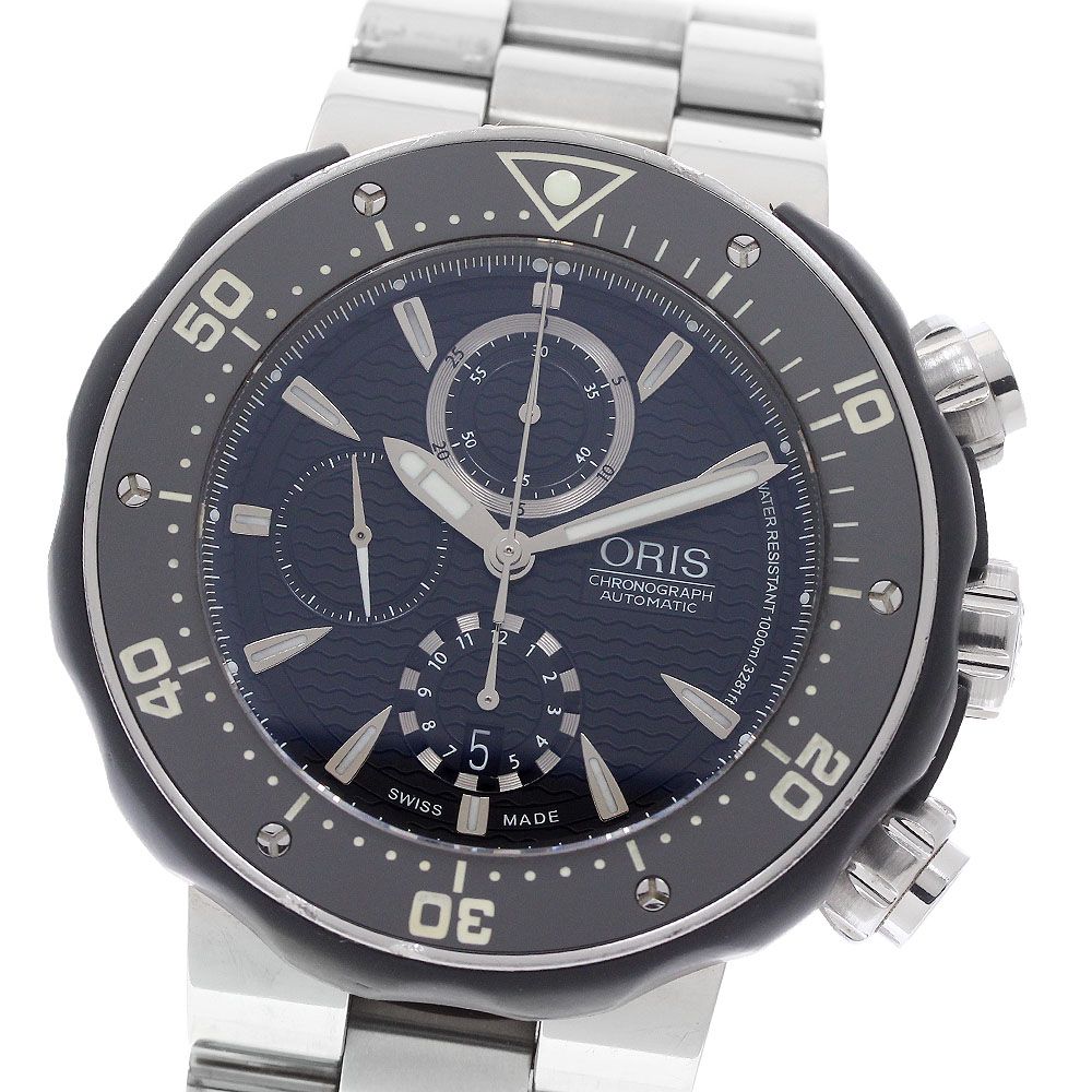 オリス ORIS 7630-71 プロダイバー クロノグラフ デイト 自動巻き メンズ 箱・保証書付き_961390