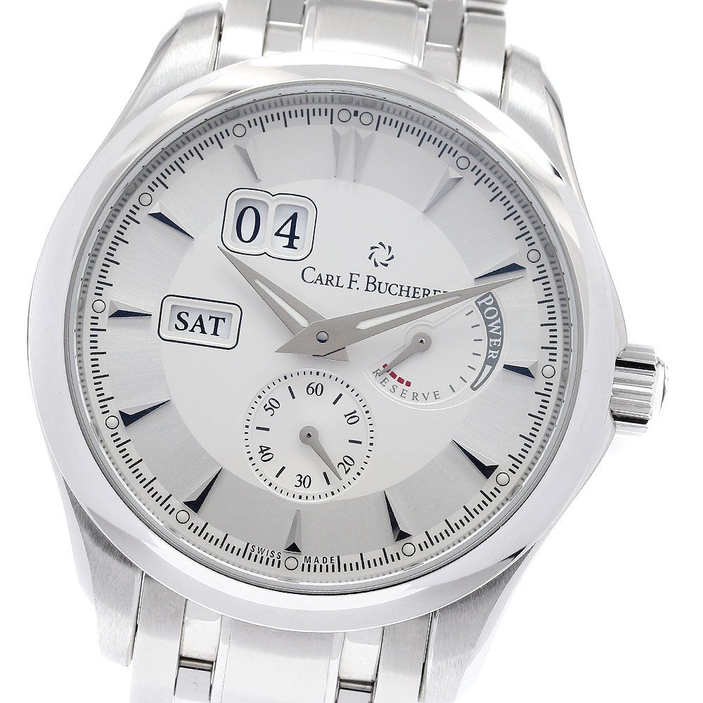 カール F.ブヘラ CARL F.BUCHERER 00.10912.08.13.21 マネロ デイデイト パワーリザーブ 自動巻き メンズ 美品 保証書付き_969029