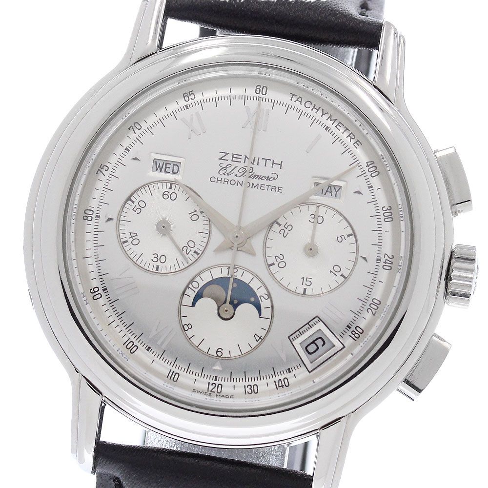 ゼニス ZENITH 14/01.0240.410 クロノマスター エル・プリメロ ムーンフェイズ クロノグラフ 自動巻き メンズ 良品 _969483
