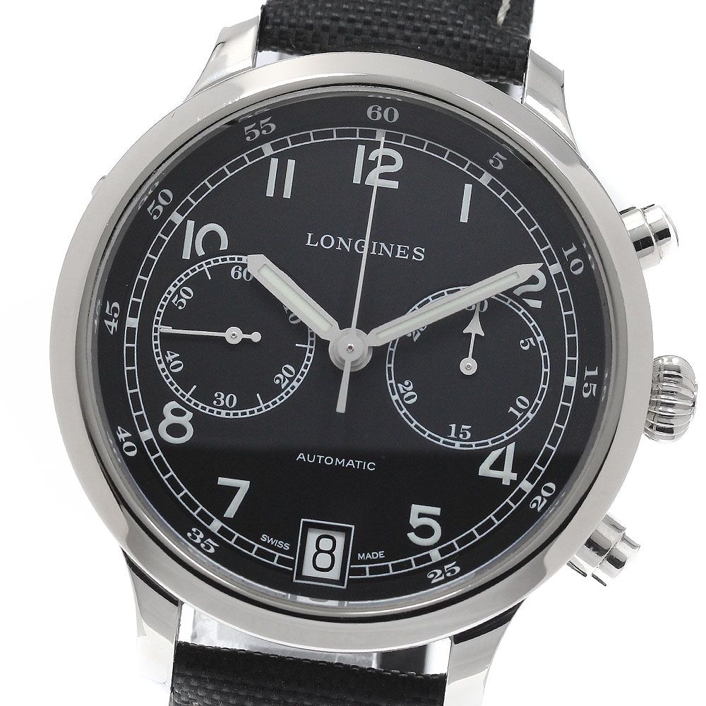 ロンジン LONGINES L2.790.4 ヘリテージ ミリタリー1938 クロノグラフ 自動巻き メンズ 良品 _970874