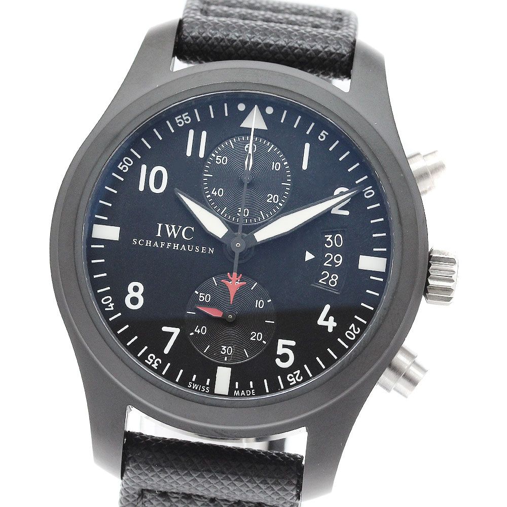 IWC IWC SCHAFFHAUSEN IW388001 パイロットウォッチ トップガン クロノグラフ 自動巻き メンズ 良品 保証書付き_971167