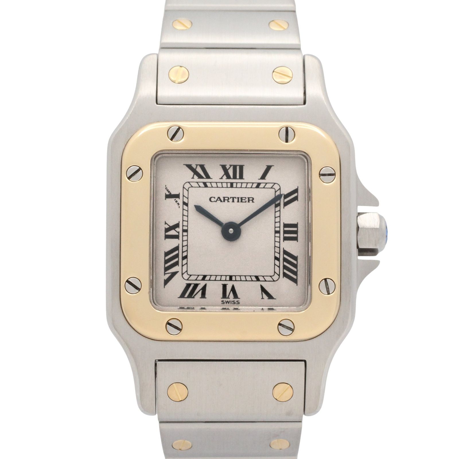 カルティエ CARTIER 腕時計 サントス ガルベ SM W20012C4 シルバー K18（イエローゴールド） ステンレススチール サントス ガルベ SM レディース Used A