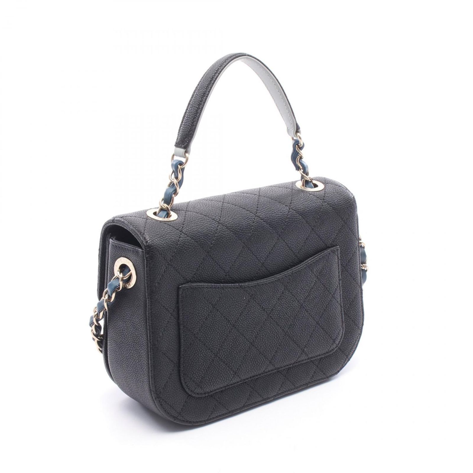 シャネル CHANEL ショルダーバッグ マトラッセ ハーフココ ブラック キャビアスキン(グレインドカーフ) マトラッセ ハーフココ 2wayチェーンショルダー レディース