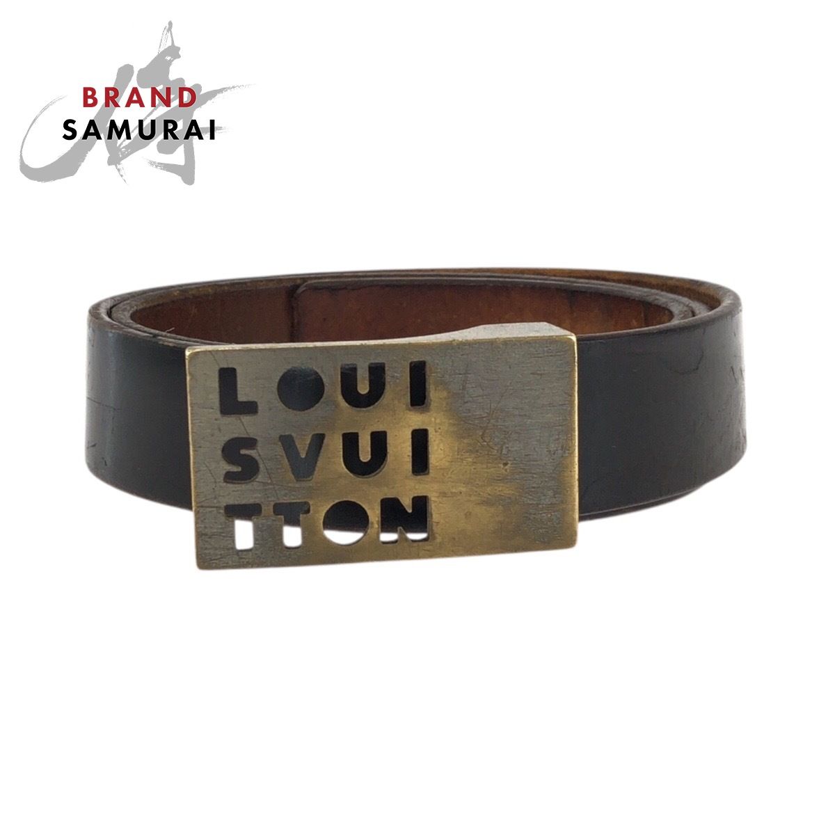 LOUIS VUITTON ルイヴィトン サンチュール LST 80cm/32インチ ブラウン ゴールド金具 レザー M6809V ベルト 男女兼用 レディース 603392【中古】